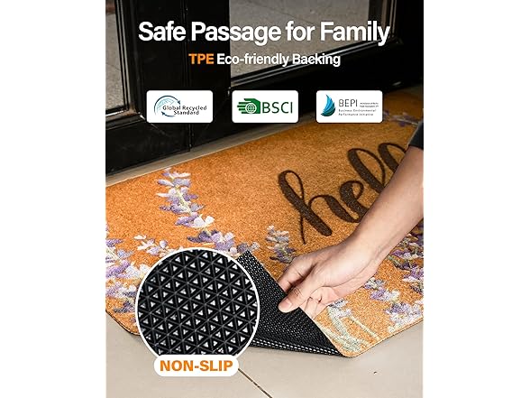 Coir Welcome Mat Floral 17x30