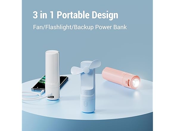 SodaRide Airluxe Mini 3-in-1 Portable Fan