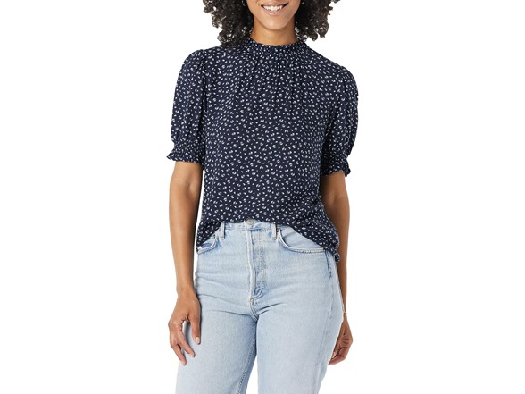 Navy White Ditsy Print