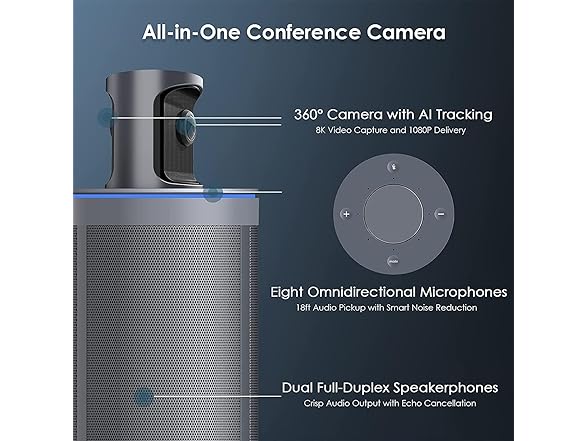 NexiGo Meeting 360 Smart Video Conference Camera (Open Box)