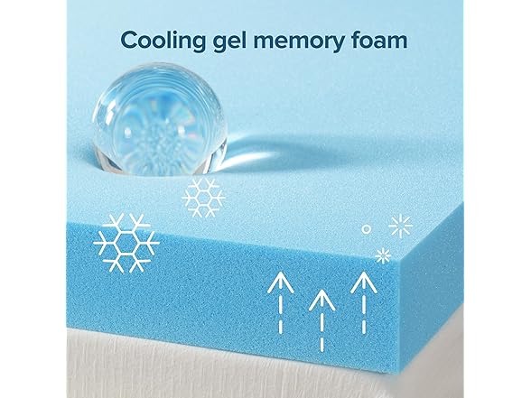ZINUS 2" Green Tea Cooling Gel Memory Foam Mattress Topper