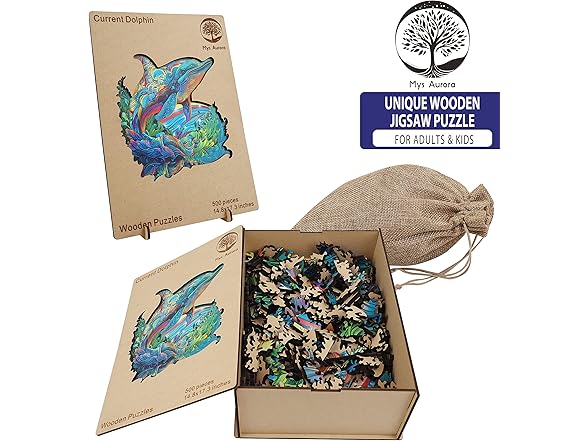 500 Pcs Wooden Dolphin Puzzle