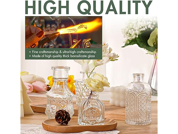 Arme 20Pcs Clear Flower Bud Vases