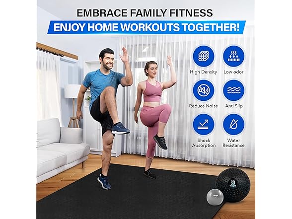 YES4ALL Large Exercise Mat for Home Gym