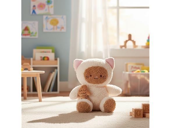 Linzy 10” Cat Stuffed Animal Holding Fries
