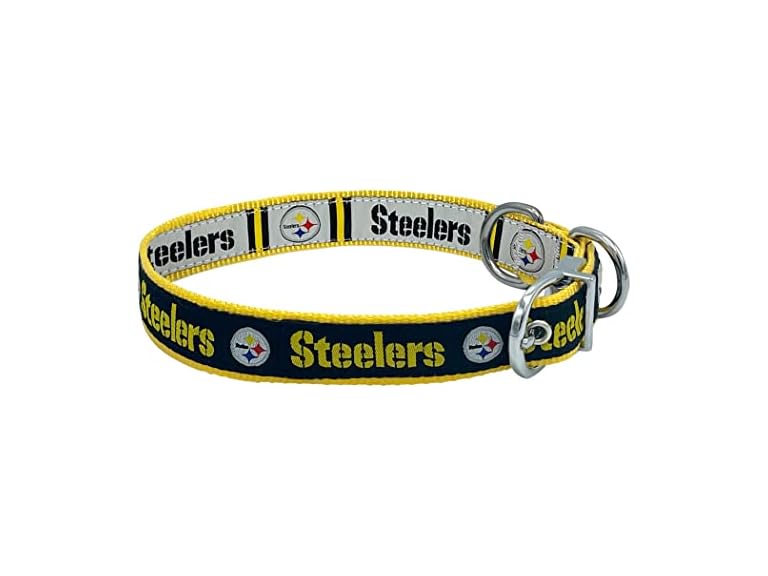 Pets First Pittsburgh Steelers Reversible NFL Dog Collar Size Large, Premium Two-Sided Pet Collar with Your Favorite NFL Team!