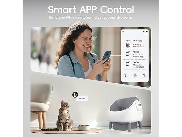 Open-Top Self Cleaning Litter Box, Automatic Litter Box with (Open Box)