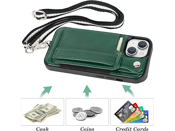 TOOVREN Wallet Case for iPhone 15 Case