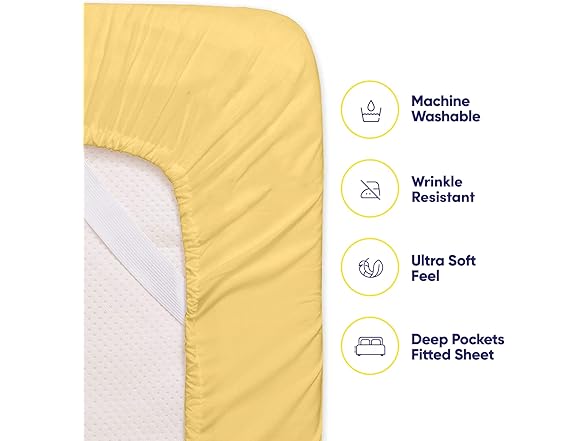 Full 6pc Microfiber Sheet Set Yellow