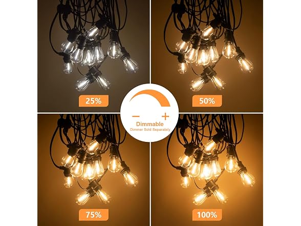 SUNTHIN 48FT Outdoor String Lights