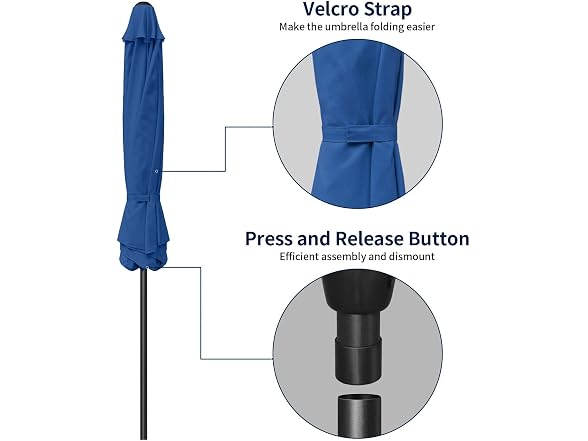 Simple Deluxe 7.5' Patio Umbrella, Blue - Gallery 3