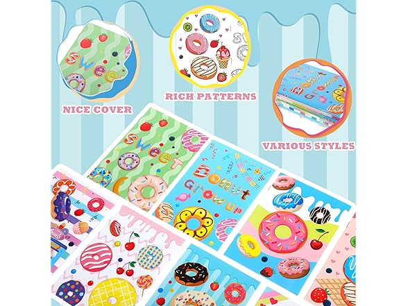 32 Pack Kids Donut Coloring Books