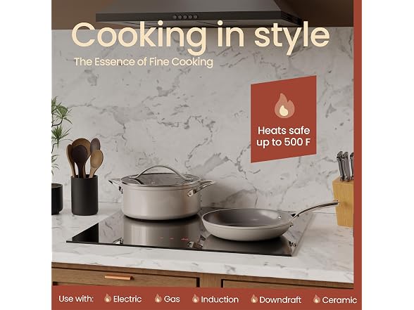 Bakken 12-Piece Ceramic Cookware Set Cream - Gallery 5