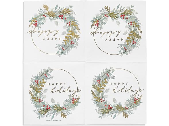 Happy Holidays, Napkins 80ct - Gallery 3