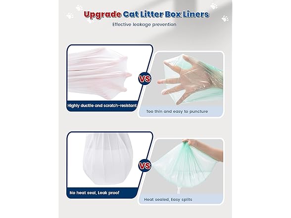 Cat Litter Box Liner Bags- 100 Pack