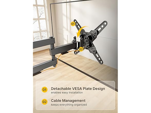 monTEK Full Motion TV Wall Mount Bracket | 13-43"