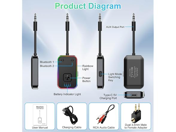 Airplane Bluetooth 5.4 Transmitter