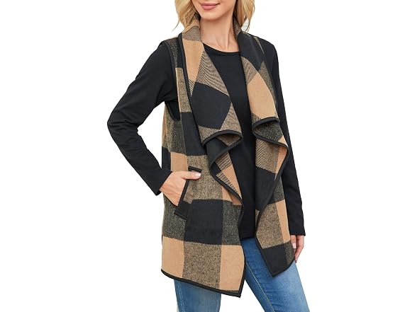 Yacun Women (XL) Fannel Sleeveless Cardigan Vest