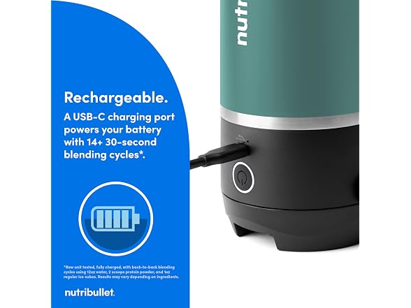 nutribullet Flip Portable Blender with Insulated Cup, Eucalyptus - Gallery 9