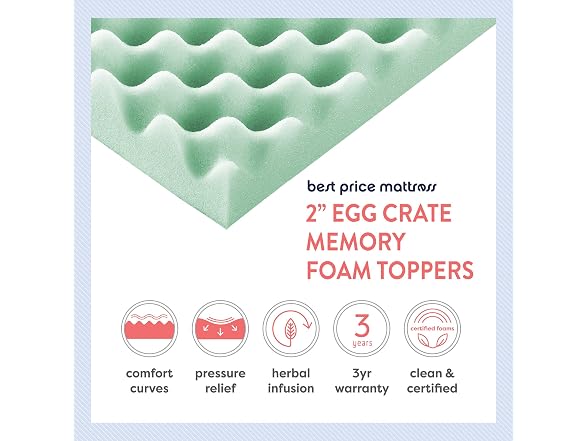 Best Price Mattress 2 Inch Egg Crate Memory Foam Full