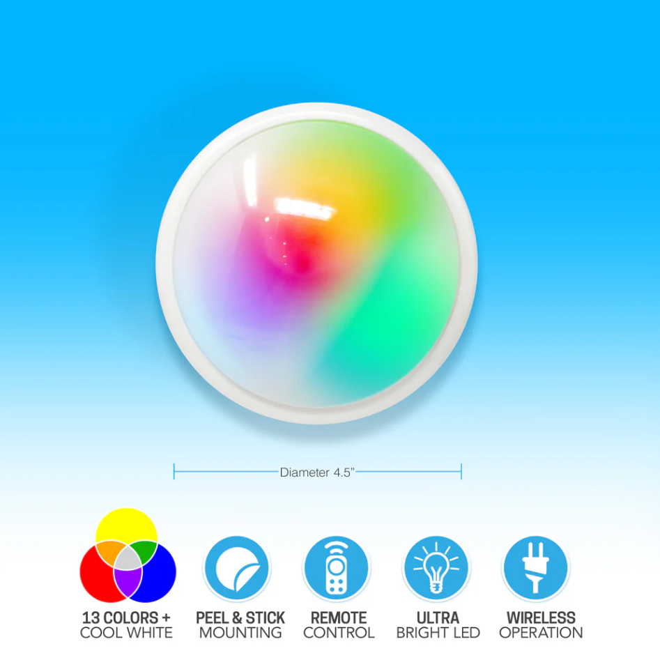 Aduro Remote Control Color Changing Large Tap Light - Gallery 8