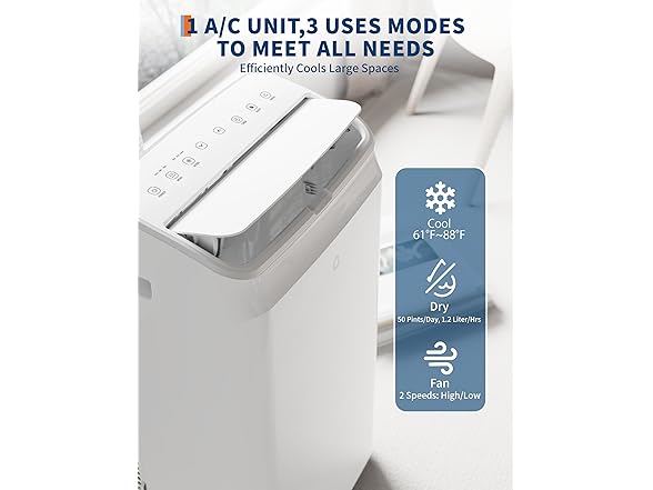 GarveeTech 14,000 BTU Portable Air Conditioner, White