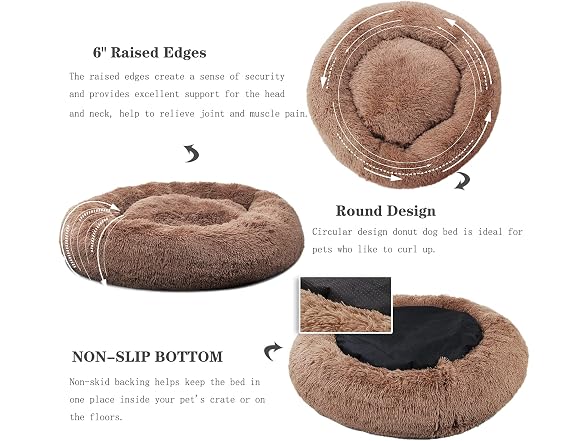 Small Deep Sleep Calming Bed for Dogs with An