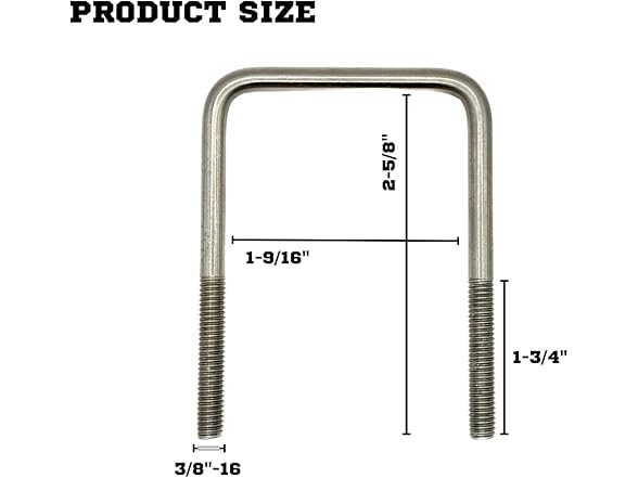 Mighty Fasteners U-Bolt 3/8"-16 12pk