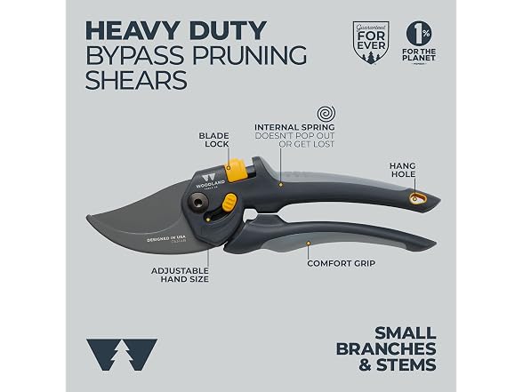 Woodland Tools Co. Heavy Duty Bypass Pruning Shears – 5/8"