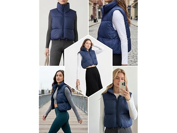 Fuinloth Women (XS) Car Coat Navy Blue