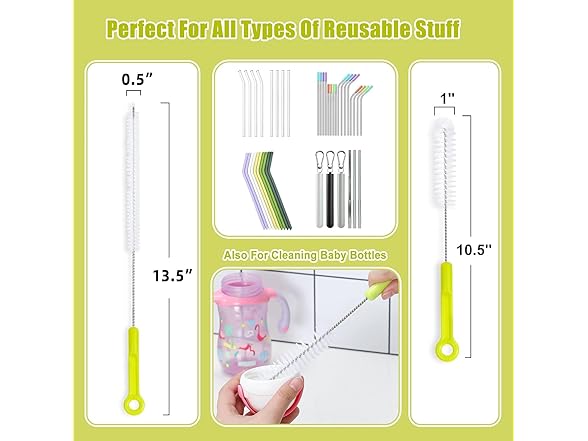 Bottle Cleaning Brush Set - Long Handle