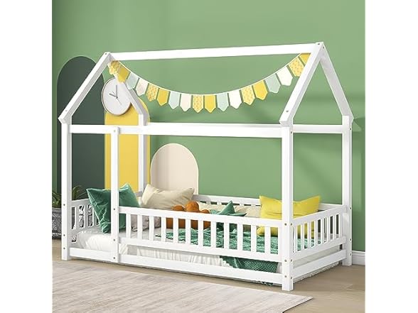 Tatub Kids Twin White House Canopy Bed