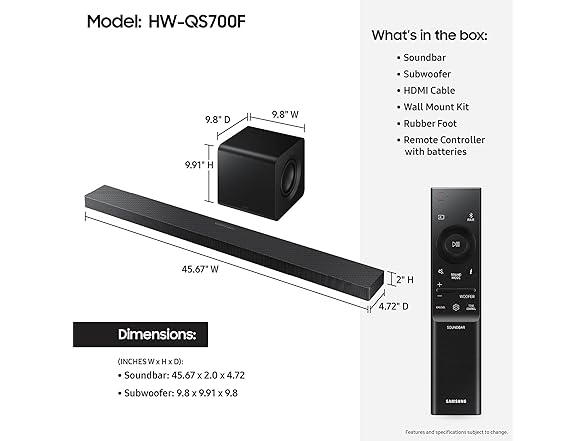 Samsung HW-QS700F 3.1.2CH Soundbar (2025 Model)
