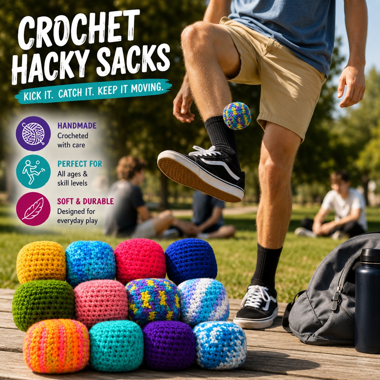12-Pack Hacky Sacks - Colorful Footbags - Gallery 8