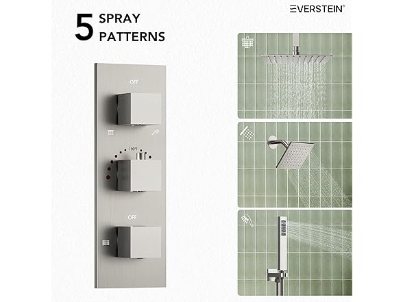 EVERSTEIN SFS1004A-NK12 Brushed Nickel 12" Shower System