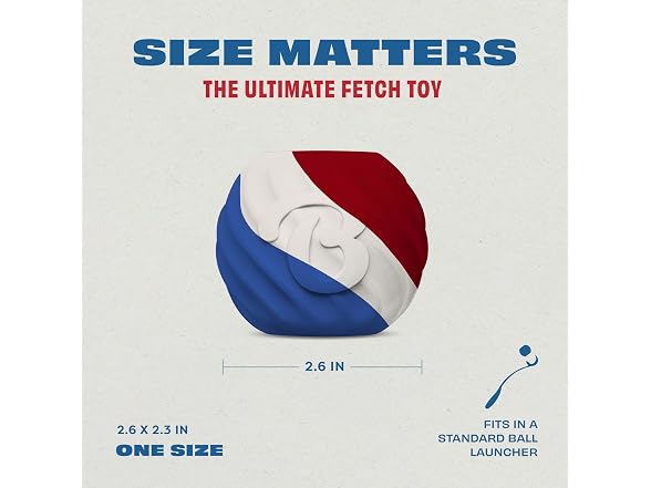 Benebone Rubber Dog Toy Ball, USA 250th Anniversary Edition