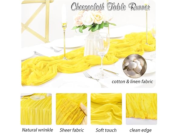 Gold Yellow Cheesecloth Table Runner