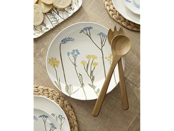 Lenox Wildflowers Salad Bowl w/ Servers 3pc