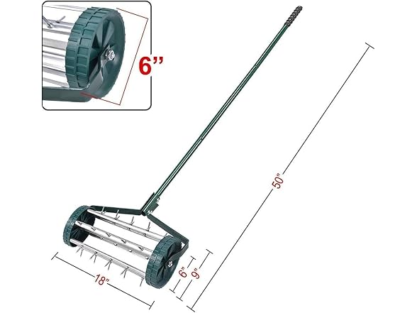 Hysache Rolling Lawn Aerator, 18"