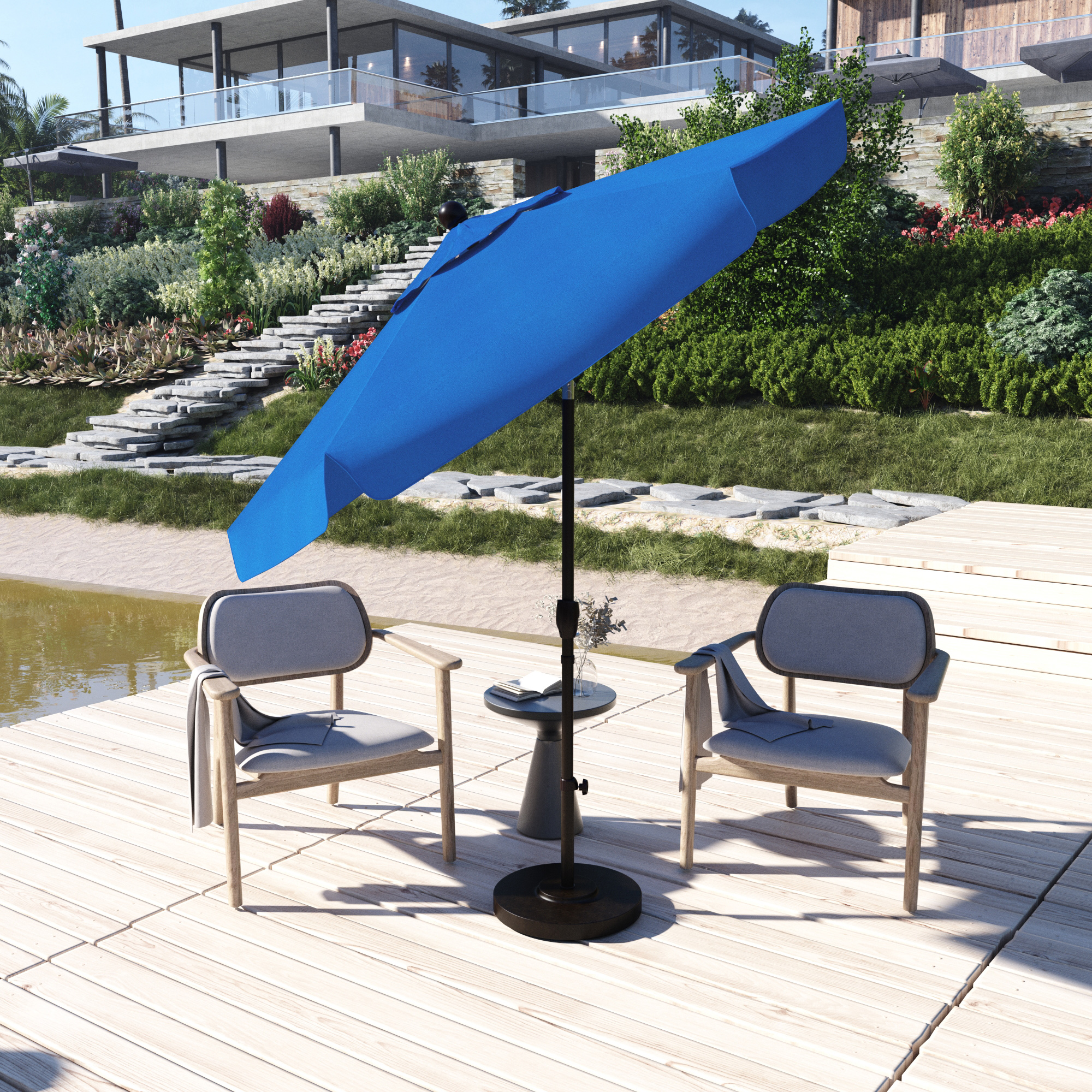 Astella 7.5' Rd Tiliting Aluminum Patio Umbrella - Gallery 22