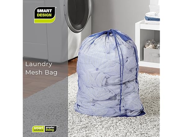 Smart Design Mesh Laundry Bag Blue