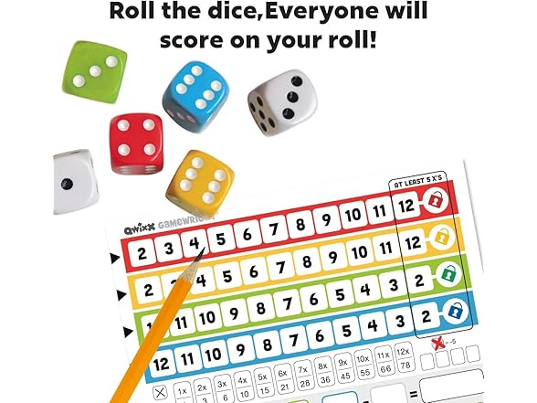 Gamewright Qwixx Fast Family Dice Game  Quick 15