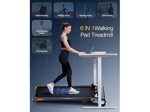 Walking Pad Treadmill with Auto Incline