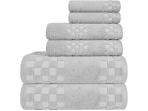 DIAOJIA Bath Towels - Soft 6-Pcs Gray Cotton
