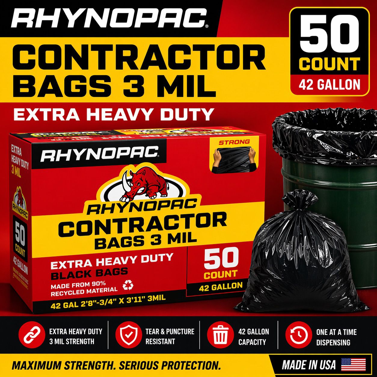 42 Gallon 3 Mil Contractor Trash Bag - Gallery 15