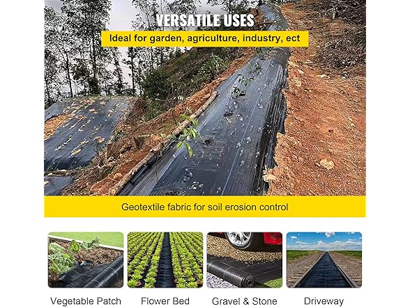 VEVOR Weed Barrier Landscape Fabric, 6 x 250 ft