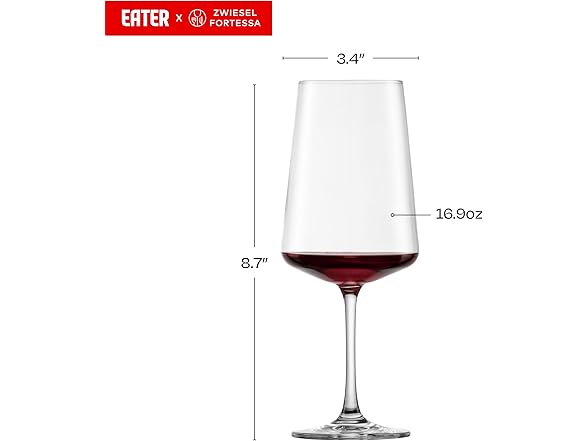 Eater x Zwiesel Fortessa Modus Crystal Glass, 17oz (Set of 8)