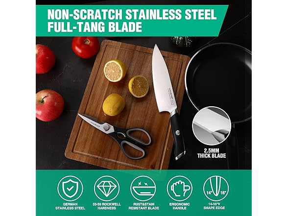 HAUSHOF 15 PC Kitchen Knife Block Set