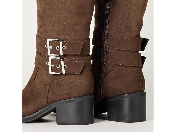 The Drop Women's Sage Tall Biker Boot with Buckles