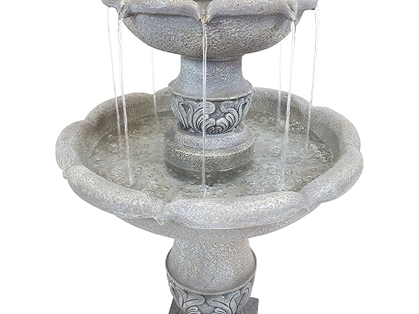 Sunnydaze 50" 2-Tier French Garden Outdoor Fountain